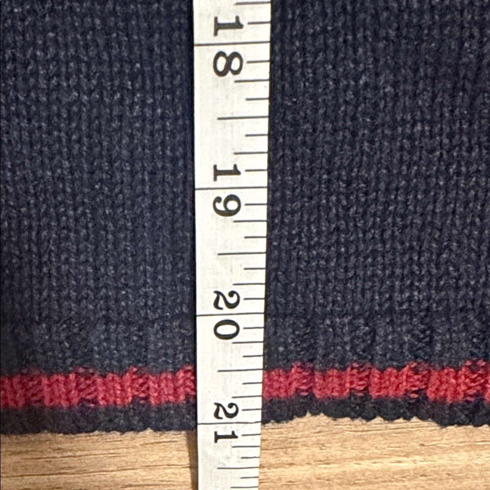 VTG Christopher & Banks Embroidered Bear Crew Neck Sweater Sz M Navy Blue - Picture 5 of 6